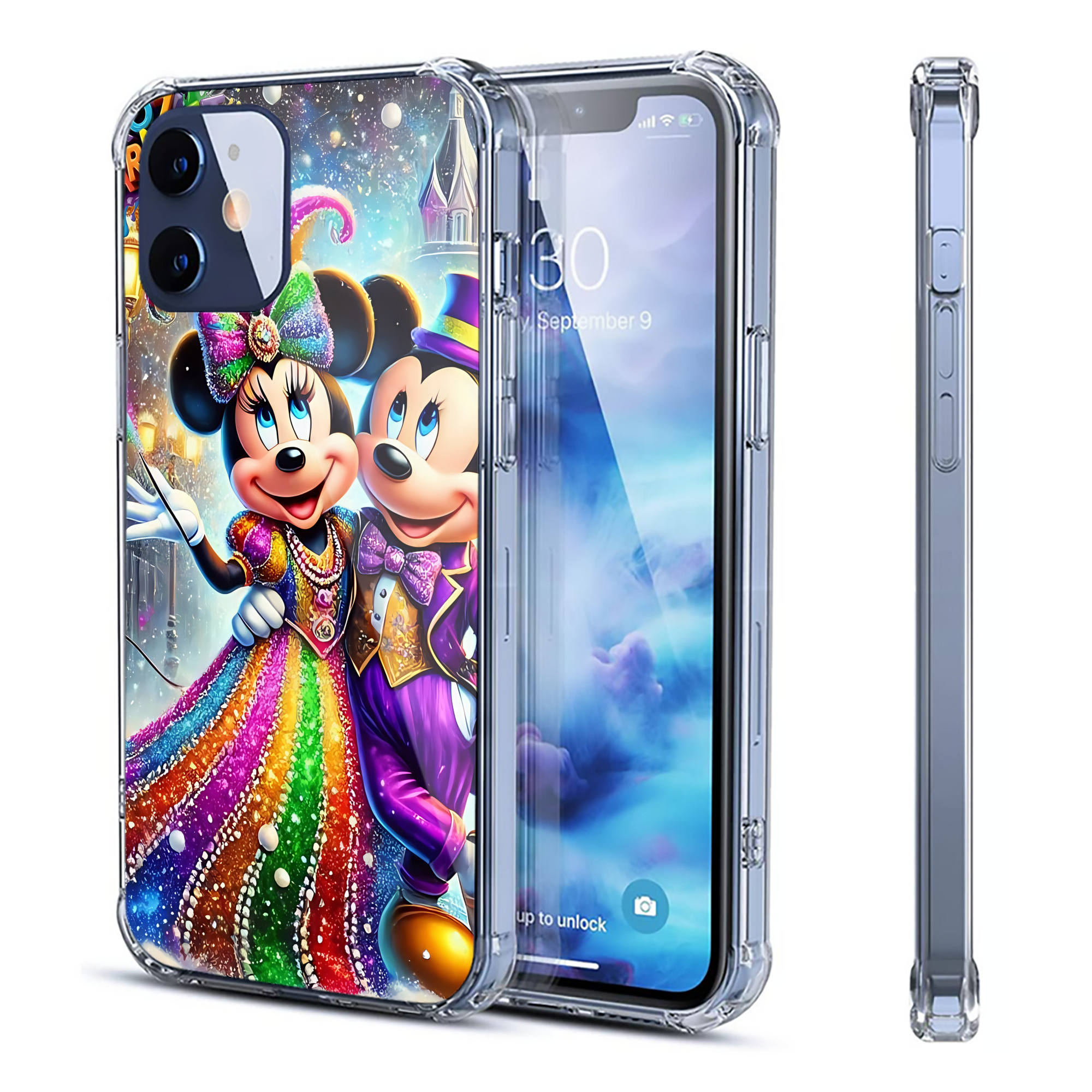 （画像用） ミッキーマウス Mickey Mouse 【iPhone 12シリーズ対応】透明スマホケース（クリアソフトケース）